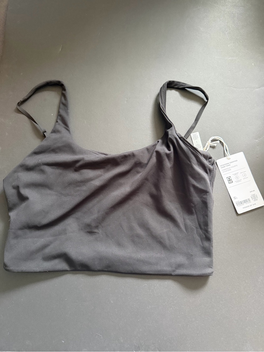 NWT Athleta Vitaform cropped cami tank - black - large